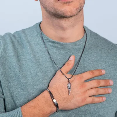 Produktbild von Silberfarbener Herren Armreif