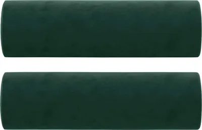 Image de vidaXL Coussin décoratif 2 pcs. Vert foncé Ø15x50 cm velours