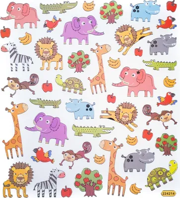 Immagine prodotto di Adesivi decorativi con placcatura oro Animali ZOO 48pz.