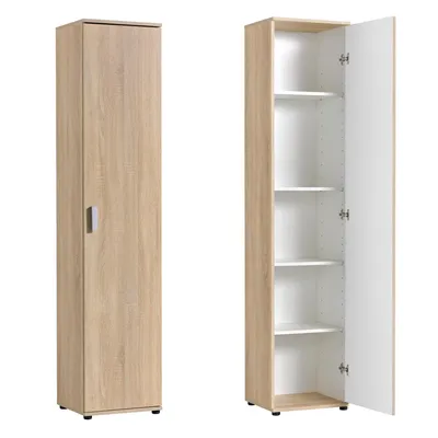 Produktbild von Home Collective, Mehrzweckschrank, Sonoma Eiche, 40x35x184 cm (BxTxH), 1 Tür, 4 Einlegeböden, melaminbeschichtete Spanplatte