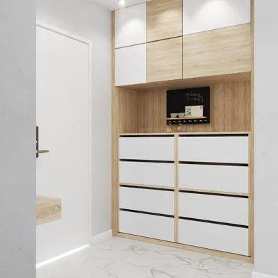 Image de Armoire à chaussures pour l'entrée | Étagère à chaussures modulable | Armoire avec espace pour ranger les chaussures Banc à chaussures avec l'abattant SONOMA blanc MATT Commode à chaussures