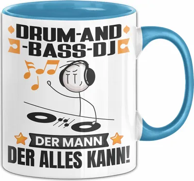 Produktbild von Drum-and-Bass-DJ Tasse Geschenk für Drum-and-Bass-DJ Der Mann Der Alles Kann Geschenkidee zum Geburtstag (Blau)