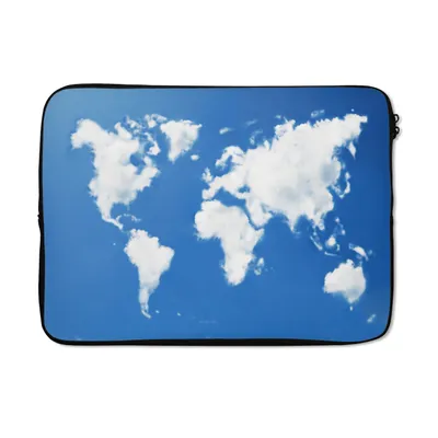 Produktbild von MuchoWow® Laptop Hülle 14 ZollWeltkarte - Wolken - Himmel - Kinder - Jungen - Mädchen Laptoptasche - Laptoptasche - Stoßsicher - Schutzhaube