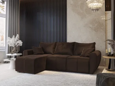 Produktbild von Masseno Ecksofa MADISON mit Schlaffunktion L-Form, Sofa mit Bettkasten, Wohnzimmersofa, Couch, Soffa, Bettsofa, Couchgarnitur- Braun, KRONOS 06