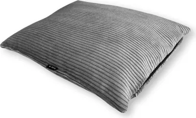 Produktbild von 4L Textil MOLLY Hundekissen Cord Grau waschbares Hundebett XL Cord Hundekissen XXL Hundekissen waschbar mit Bezug (120x100 cm, Graphit (Stripes)