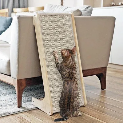 Image de Griffoir pour chat en forme de L, en sisal, 27 pouces, protection d'intérieur