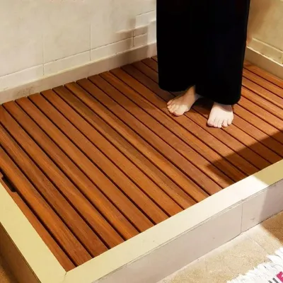 Immagine prodotto di Tappetino da bagno antiscivolo in legno, 50 x 70 cm