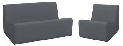 Produktbild von Bequemes modernes 2-Sitzer-Sofa Sessel dunkelgrau minimalistische Stil