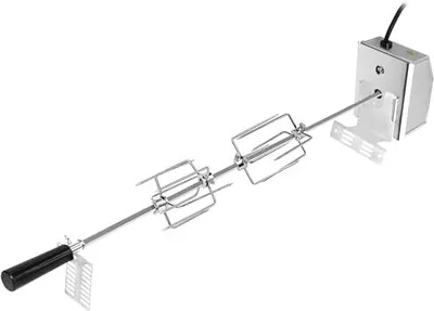 Produktbild von JOIEYOU Grillspieß Edelstahl 117cm Drehspieß Grill Set mit Motor und 4X Fleischnadeln Elektrischer Drehspiess Set für Gasgrill Rotisserie Gasgrill Zubehör 220V-240V