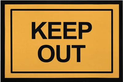 Produktbild von Fußmatte mit Spruch Warnschild Warnhinweis rutschfest & waschbar Moonworks® Keep Out schwarz 60x40cm