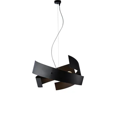 Zdjęcie produktu dla Lampa wisząca Elisa z ciętego laserowo żelaza lakierowanego na czarno z regulowanym kablem stalowym 3 światła 128 Ø57 BL226-3-NR