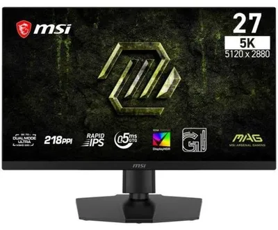 Obrázek produktu pro Monitor MSI MAG 271KPD7, 26 9 palců, 5K rozlišení, 75 Hz, technologie Rapid IPS, dvojitý displej, obnovovací frekvence 300 Hz, HDR400, nastavitelný