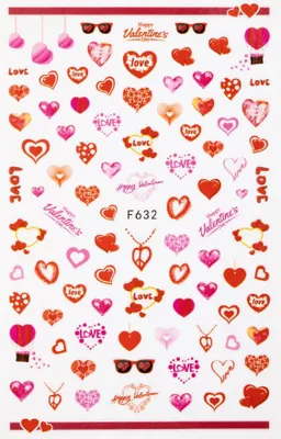 Image de Cœur de la Saint-Valentin Autocollants pour ongles F632