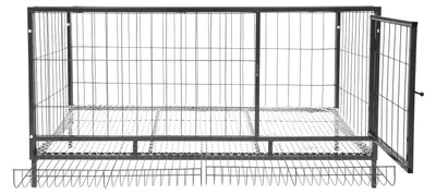 Immagine prodotto di Pollaio in ferro - Gabbia per polli - Inossidabile, per interni ed esterni - Per 9-10 polli - 120×58×62 cm - Facile da montare e per la raccolta delle uova - Nero