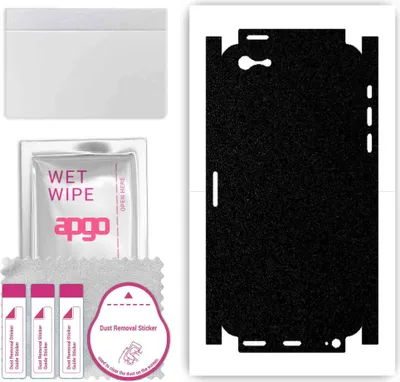 Produktbild von apgo Rückseite + Seiten Schutzfolie, Skin, kompatibel mit Apple iPhone 5s, Hinten Displayschutzfolie aus Vinylfolie, kratzfest, einfache Montage - Mattschwarz