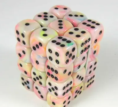 Produktbild von Chessex Festive Circus/schwarz D6 12mm Würfelset (36 Stück)
