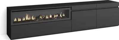 Immagine prodotto di COZY Mobile TV Soggiorno, 200x35x45cm, Per TV fino a 80, Camino elettrico, Nero