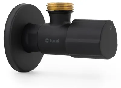 Image de Robinet D'angle Noir Céramique Durabilité Et Design Moderne - Tmm
