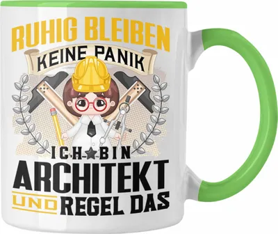 Produktbild von Trendation - Architekt Tasse Geschenk Lustiger Spruch Männer Ruhig Bleiben Architekten Geschenkidee (Grün)