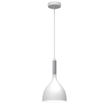 Zdjęcie produktu dla Lampa wisząca biała chrom Noak 1xE27 15W Luminex
