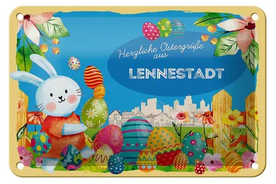 Produktbild von Blechschild Ostern Ostergrüße 18x12cm LENNESTADT Geschenk Deko