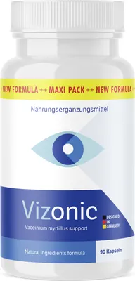 Produktbild von Vizonic Kapseln | für Frauen & Männer geeignet – Unterstützt deine Sehkraft –90 Kapseln Inhalt pro Dose