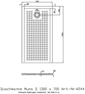 Produktbild von Hoesch Mineralguss-Duschwanne Muna S 130x70x3cm, weiß, Antirutsch