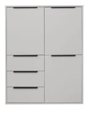 Produktbild von FURNARO Highboard Bonnie Kommode Schrank B/H/T: 98x128x45 cm, Farbe:Kreidegrau matt lack