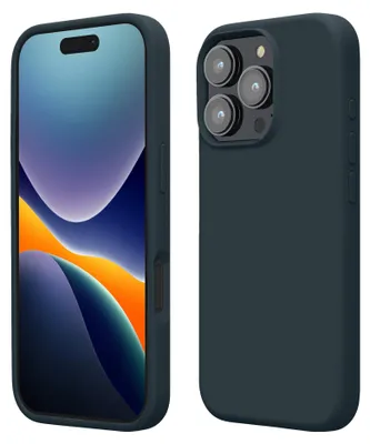 Produktbild von kwmobile Handyhülle für iPhone 16 Pro Max Hülle, für iPhone 16 Pro Max Case - Hülle Silikon - kabelloses Laden - Dunkler Schiefer