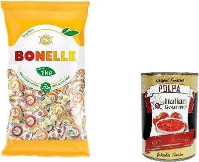 Produktbild von Bonelle Geleès PETIT Weichbonbons ohne tierische Gelatine, natürliche Aromen 1000gr+ Italian Gourmet Polpa 400g
