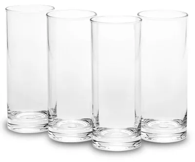 Kunststoff-Highball-Gläser 12 oz, 4er-Set, BPA-frei, bruchsicher, klar