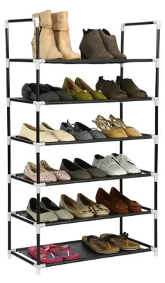 Image de Elzusha - Étagère à chaussures en métal, 6 niveaux, tour à chaussures multifonctionnelle
