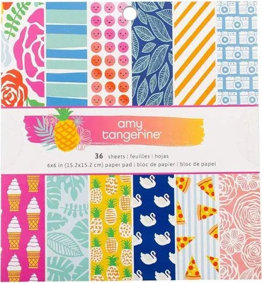 Produktbild von Papierblock Bunt - 36 Blatt Scrapbook und Bastelpapier