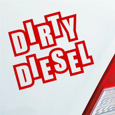 Produktbild von Auto Aufkleber Dirty Diesel Dreckig Hoher Verbrauch Sprit 12x10 cm Rot Sticker Heckscheibenaufkleber