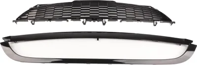 Imagen del producto de 3 piezas de cubierta delantera, color  brillante, con diseño de rejilla, para modelos Cooper R55, R56, R57, R58 y R59 (versión estándar)