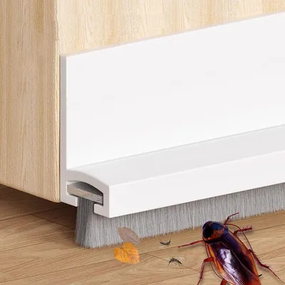 Produktbild von Türbürste 100 cm, weiß, selbstklebend, für Innentüren, Isolierung gegen Zugluft, Lärm und Staub