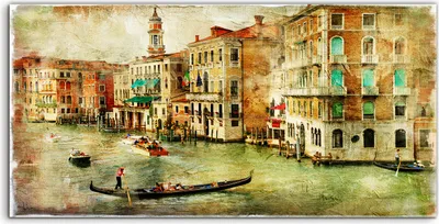 Produktbild von Coloray Spritzschutz aus Glas 140x70  Wandkunst Küchenrückwand Farbe Venedig Italien Stadt Wasser