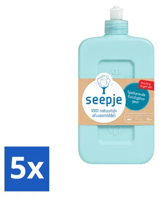 Produktbild von 5 x Seepje Afwasmittel - Spetterender Eukalyptus - 500 ml - Vorteilspackung - 5 Stücke