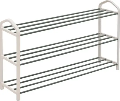 Immagine prodotto di Scaffale per scarpe Rootz a 3 ripiani - Organizer - Scaffale per scarpe - Acciaio e plastica di alta qualità - Idrorepellente - Grande capienza - 19,5 cm x 79 cm x 45 cm