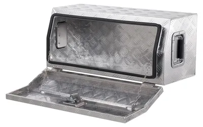 Immagine prodotto di Cassetta portattrezzi in alluminio SucceBuy per pianali di carico, robusta (762 x 330,2 x 330,2 mm) con maniglia laterale e serratura a T, organizer argentato per rimorchi