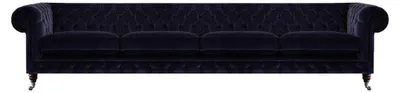 Produktbild von Chesterfield Dunkelblaue 4-Sitzer Couch Wohnzimmer Polster Sitzmöbel