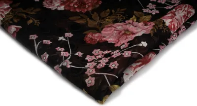 Obrázek produktu pro Šifon s potiskem, vzor 6, černý 50 x 150 cm
