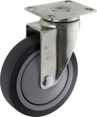 Produktbild von TOOLCRAFT TO-5137917 Lenkrolle TPR 100 mm mit Anschraubplatte Tragfähigkeit (max.): 65 kg