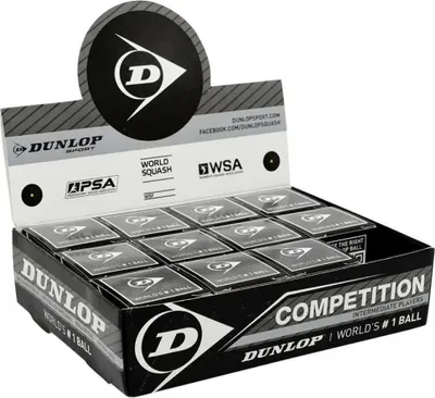 Zdjęcie produktu dla Dunlop Sport 700112, Biała/zielona kropka, Czarny, Biały, 12 szt., Zaawansowany, Pudełko