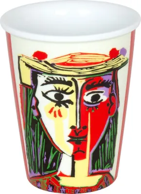 Obrázok produktu pre Könitz Coffee to go Hrnček Picasso - Femme Au Chapeau, hrnček, šálka na kávu, porcelán, červená, 380 ml, 1111621991