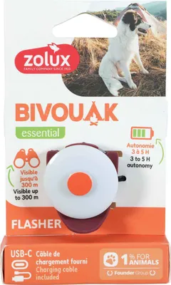 Produktbild von ZOLUX BIVOUAK Halsbandanhänger rot mit USB