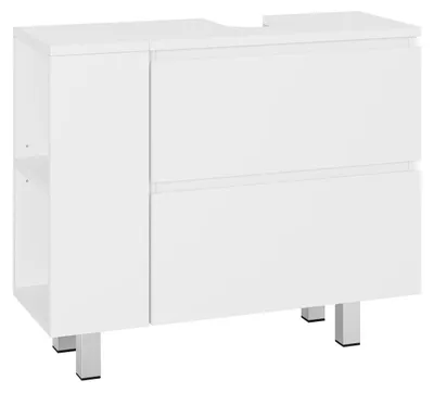 Produktbild von Waschbeckenunterschrank mit 2 Schubladen und verstellbarer Ablage 80x30x66cm Weiß