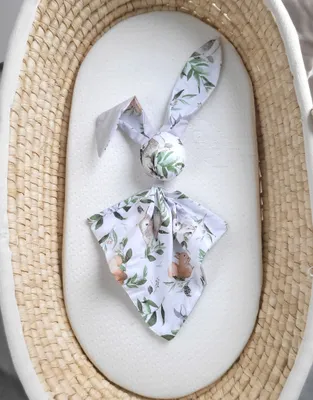 Obrázek produktu pro Měkká plyšová deka s králíčkem z bavlny - zelená/šedá Woodland