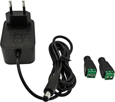 Produktbild von 12 V 2 A Netzteil - AC 100-240 V zu DC 12 V 2 A - 5,5 x 2,1 mm Stecker - 2 DC-Anschlüsse - 1,5 m Kabel
