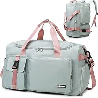 Produktbild von Sporttasche Damen Herren 42L Reisetasche mit Schuhfach Nassfach Wasserdicht Trainingstasche Travel Duffle Bag mit Rucksack Weekender Schwimmtas